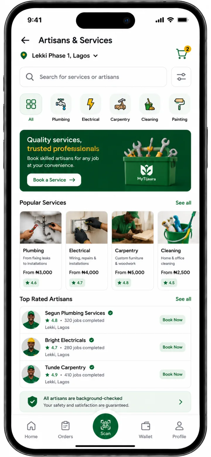 Book a trusted artisan today